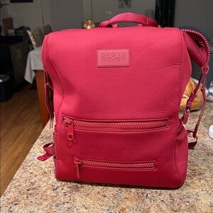 Dagne Dover Crimson Red Neoprene Backpack